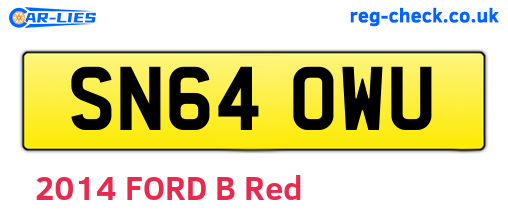 SN64OWU are the vehicle registration plates.