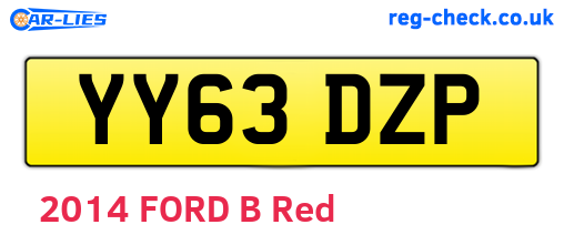 YY63DZP are the vehicle registration plates.