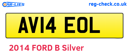 AV14EOL are the vehicle registration plates.