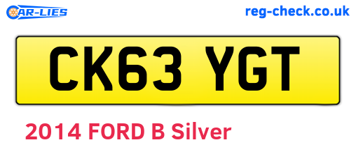 CK63YGT are the vehicle registration plates.