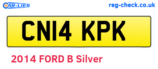 CN14KPK are the vehicle registration plates.