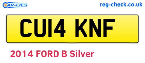 CU14KNF are the vehicle registration plates.