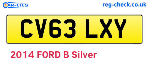 CV63LXY are the vehicle registration plates.