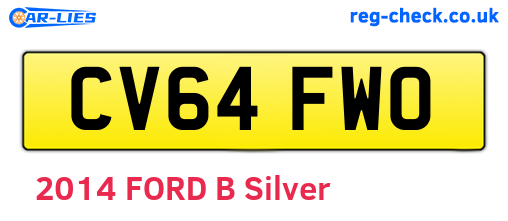 CV64FWO are the vehicle registration plates.