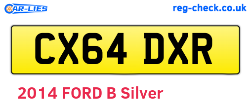 CX64DXR are the vehicle registration plates.