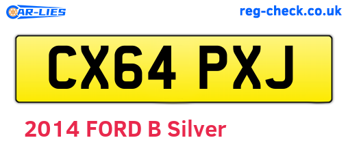 CX64PXJ are the vehicle registration plates.