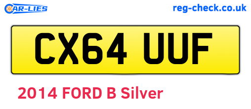 CX64UUF are the vehicle registration plates.