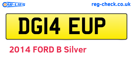 DG14EUP are the vehicle registration plates.