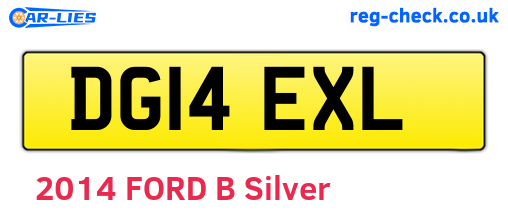 DG14EXL are the vehicle registration plates.