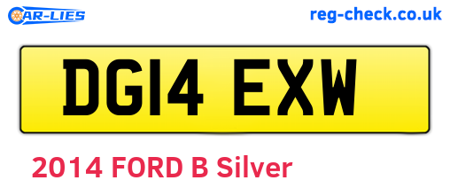 DG14EXW are the vehicle registration plates.