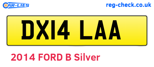 DX14LAA are the vehicle registration plates.