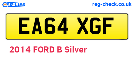 EA64XGF are the vehicle registration plates.