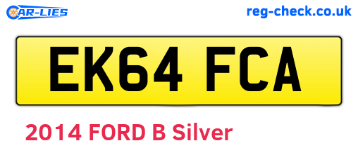 EK64FCA are the vehicle registration plates.