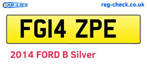 FG14ZPE are the vehicle registration plates.