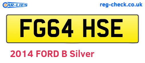 FG64HSE are the vehicle registration plates.