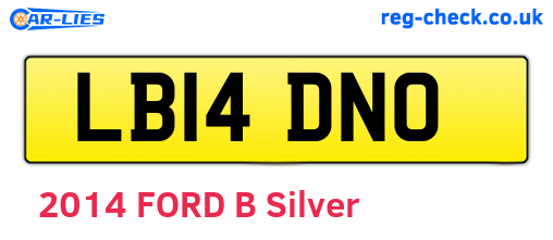 LB14DNO are the vehicle registration plates.