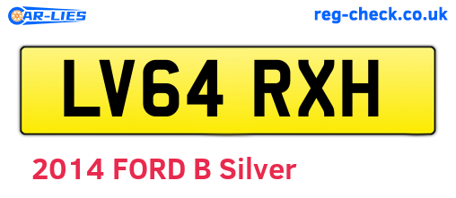 LV64RXH are the vehicle registration plates.