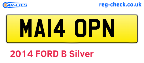 MA14OPN are the vehicle registration plates.