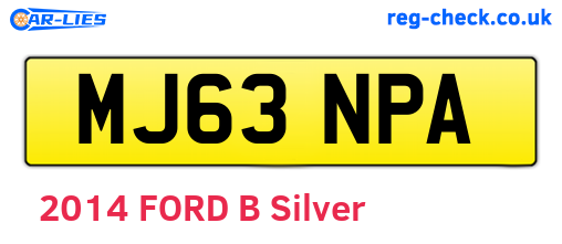 MJ63NPA are the vehicle registration plates.