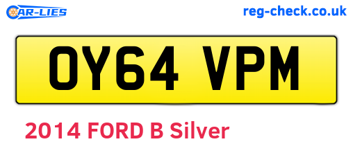 OY64VPM are the vehicle registration plates.