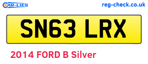 SN63LRX are the vehicle registration plates.