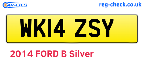 WK14ZSY are the vehicle registration plates.