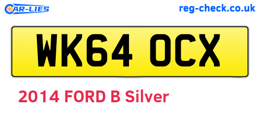 WK64OCX are the vehicle registration plates.