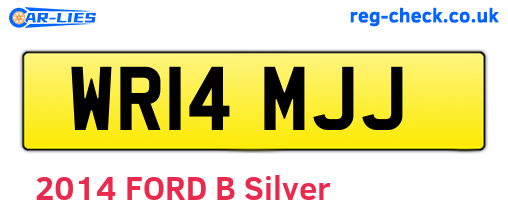 WR14MJJ are the vehicle registration plates.