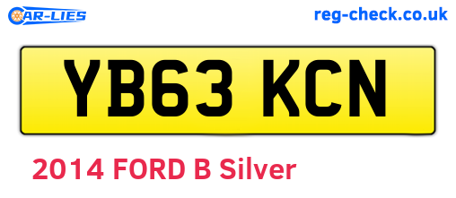 YB63KCN are the vehicle registration plates.