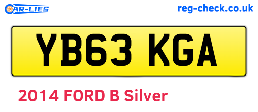 YB63KGA are the vehicle registration plates.