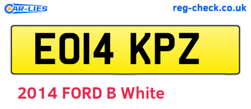 EO14KPZ are the vehicle registration plates.