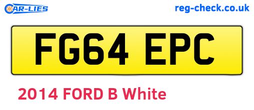 FG64EPC are the vehicle registration plates.
