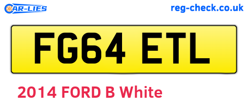 FG64ETL are the vehicle registration plates.