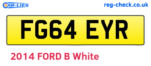 FG64EYR are the vehicle registration plates.