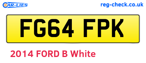 FG64FPK are the vehicle registration plates.