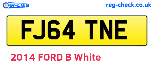 FJ64TNE are the vehicle registration plates.