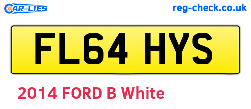 FL64HYS are the vehicle registration plates.