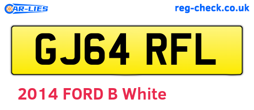 GJ64RFL are the vehicle registration plates.