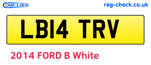 LB14TRV are the vehicle registration plates.