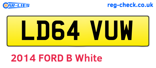 LD64VUW are the vehicle registration plates.