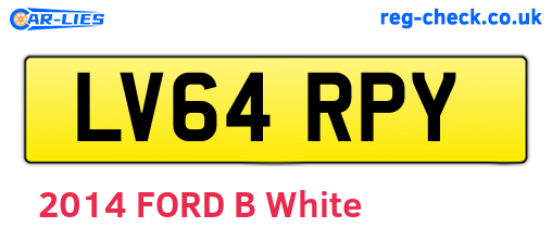 LV64RPY are the vehicle registration plates.