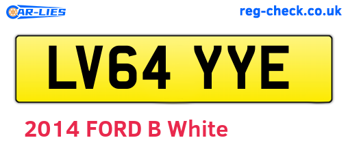 LV64YYE are the vehicle registration plates.
