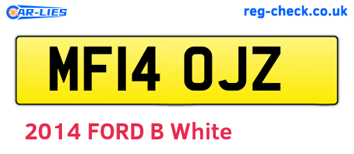 MF14OJZ are the vehicle registration plates.