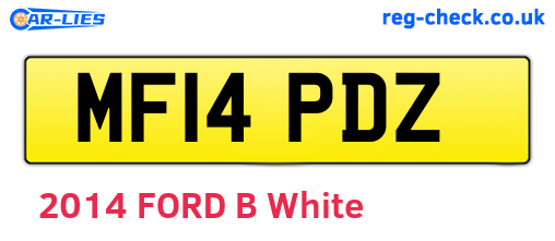 MF14PDZ are the vehicle registration plates.