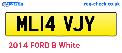 ML14VJY are the vehicle registration plates.
