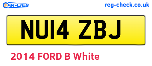 NU14ZBJ are the vehicle registration plates.