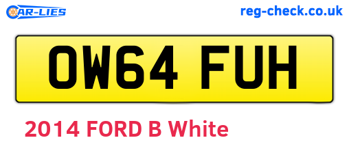 OW64FUH are the vehicle registration plates.
