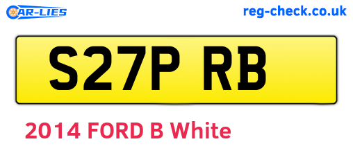 S27PRB are the vehicle registration plates.
