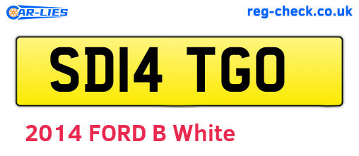 SD14TGO are the vehicle registration plates.