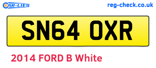SN64OXR are the vehicle registration plates.